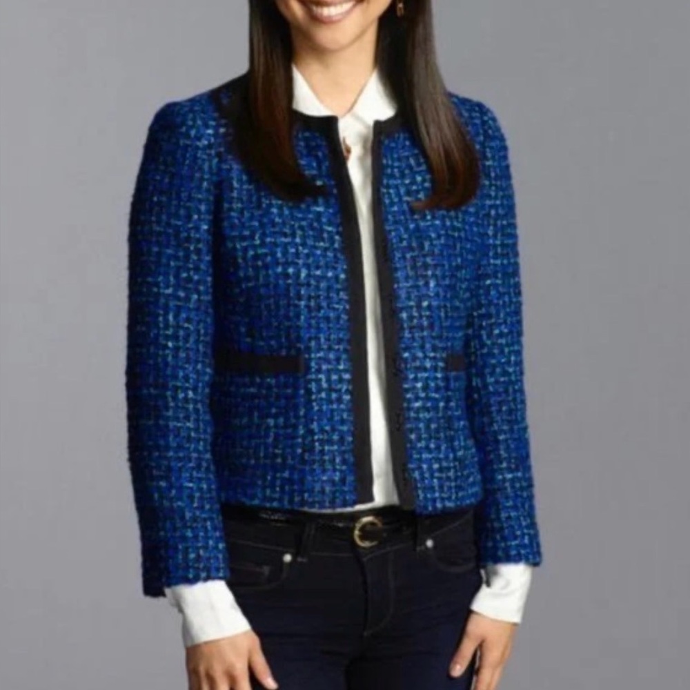 J. Crew Royal Blue Tweed Blazer 8